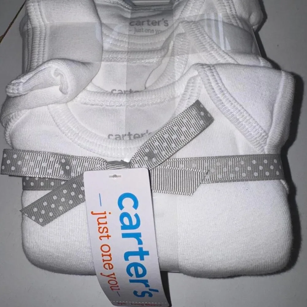 Carter-s White Sleepsuits-babygrows